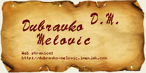 Dubravko Melović vizit kartica